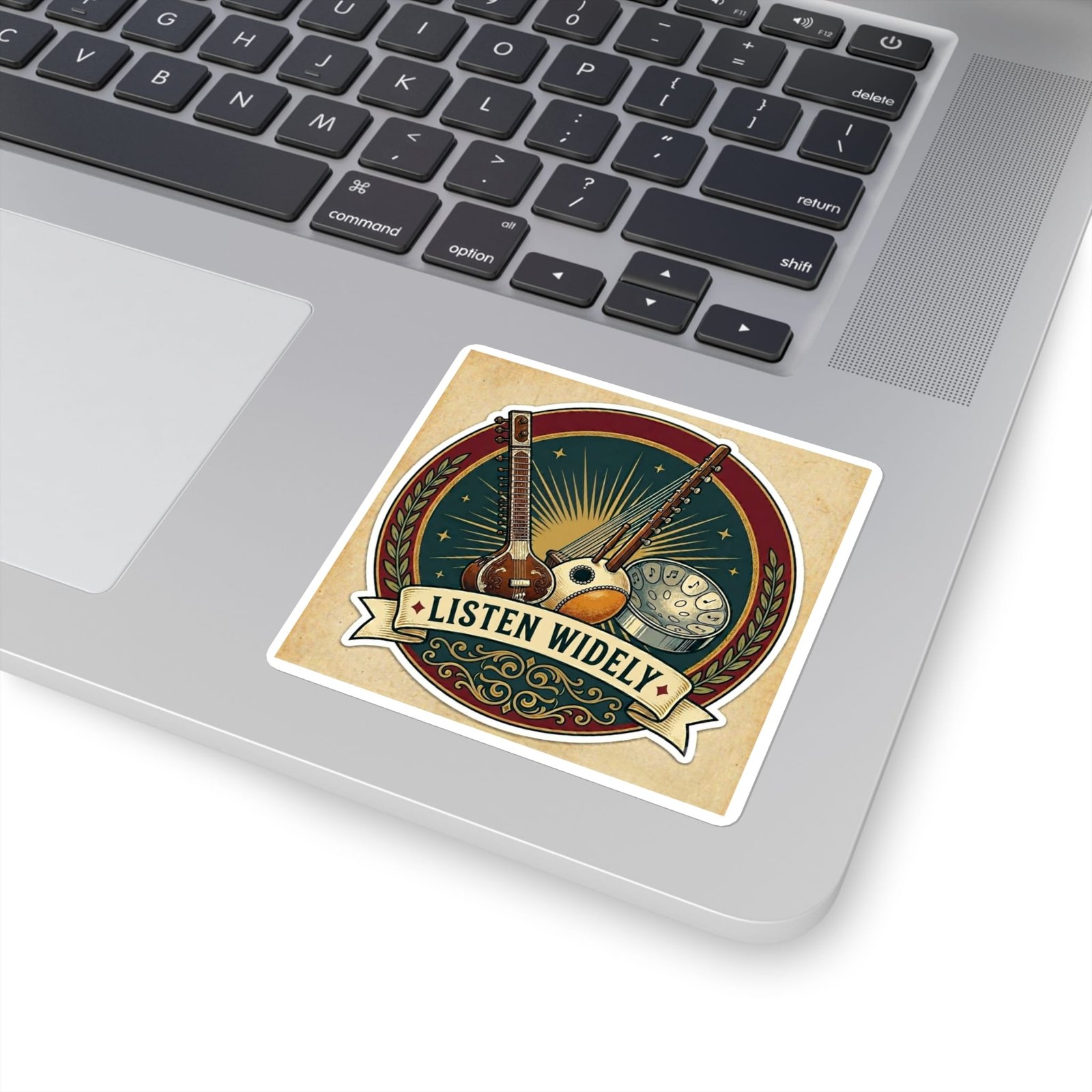 Listen Widely Tabla + Cajon + Hang Drum Sticker - Image 4