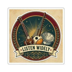 Listen Widely Tabla + Cajon + Hang Drum Sticker